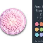 Pastel Fluffy Round Dance Rug #3 Samtuse963