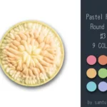 Pastel Fluffy Round Dance Rug #3 Samtuse963
