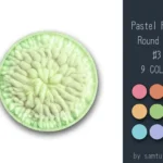 Pastel Fluffy Round Dance Rug #3 Samtuse963