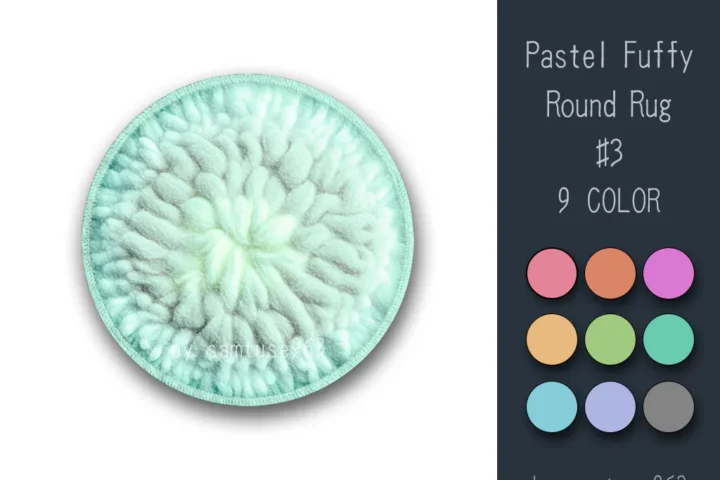 Pastel Fluffy Round Dance Rug #3 Samtuse963