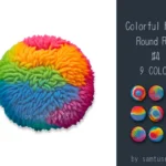 Pastel Fluffy Round Dance Rug #4 Samtuse963