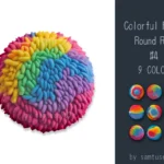 Pastel Fluffy Round Dance Rug #4 Samtuse963