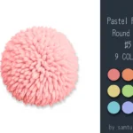 Pastel Fluffy Round Dance Rug #5 Samtuse963