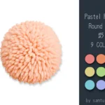 Pastel Fluffy Round Dance Rug #5 Samtuse963