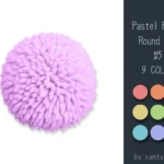 Pastel Fluffy Round Dance Rug #5 Samtuse963