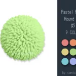 Pastel Fluffy Round Dance Rug #5 Samtuse963