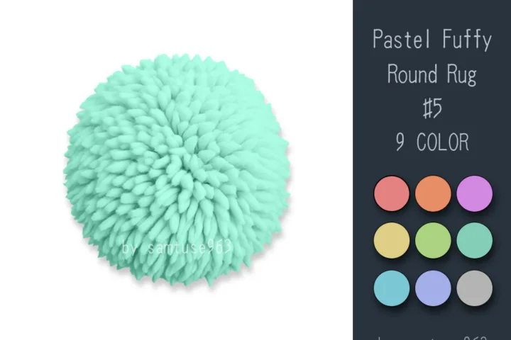 Pastel Fluffy Round Dance Rug #5 Samtuse963