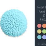 Pastel Fluffy Round Dance Rug #5 Samtuse963