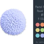 Pastel Fluffy Round Dance Rug #5 Samtuse963