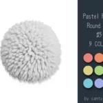 Pastel Fluffy Round Dance Rug #5 Samtuse963