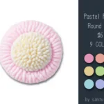 Pastel Fluffy Round Dance Rug #6 Samtuse963