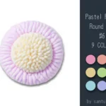 Pastel Fluffy Round Dance Rug #6 Samtuse963