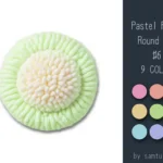 Pastel Fluffy Round Dance Rug #6 Samtuse963