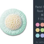 Pastel Fluffy Round Dance Rug #6 Samtuse963