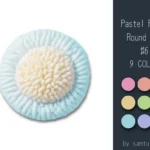 Pastel Fluffy Round Dance Rug #6 Samtuse963