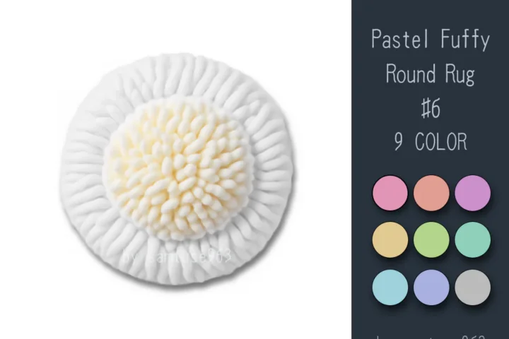 Pastel Fluffy Round Dance Rug #6 Samtuse963