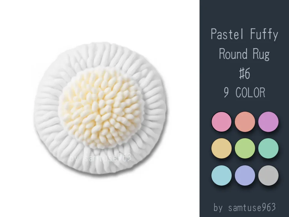 Pastel Fluffy Round Dance Rug #6 Samtuse963