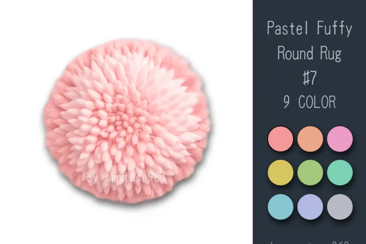Pastel Fluffy Round Dance Rug #7 Samtuse963