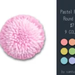 Pastel Fluffy Round Dance Rug #7 Samtuse963