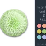 Pastel Fluffy Round Dance Rug #7 Samtuse963