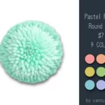 Pastel Fluffy Round Dance Rug #7 Samtuse963