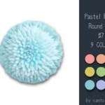 Pastel Fluffy Round Dance Rug #7 Samtuse963