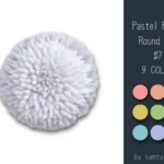 Pastel Fluffy Round Dance Rug #7 Samtuse963