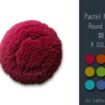 Pastel Fluffy Round Dance Rug #8 Samtuse963