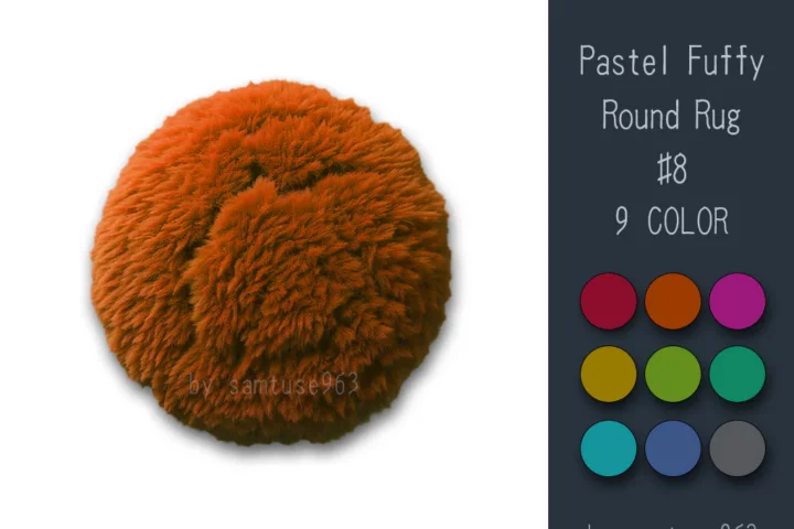 Pastel Fluffy Round Dance Rug #8 Samtuse963