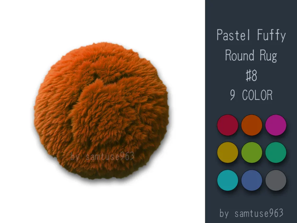 Pastel Fluffy Round Dance Rug #8 Samtuse963