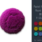 Pastel Fluffy Round Dance Rug #8 Samtuse963