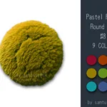 Pastel Fluffy Round Dance Rug #8 Samtuse963