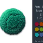 Pastel Fluffy Round Dance Rug #8 Samtuse963