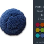 Pastel Fluffy Round Dance Rug #8 Samtuse963