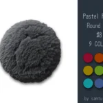 Pastel Fluffy Round Dance Rug #8 Samtuse963