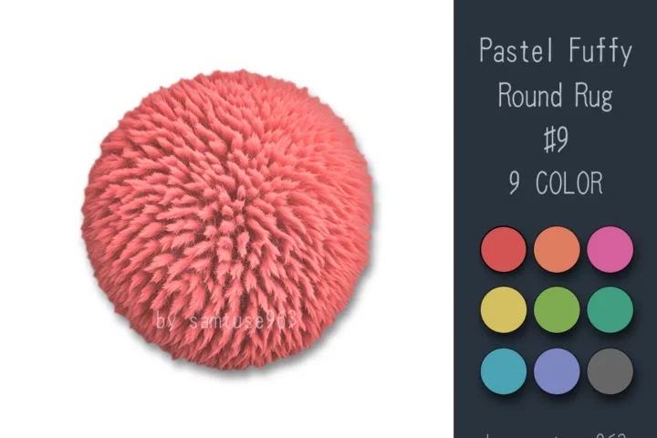 Pastel Fluffy Round Dance Rug #9 Samtuse963