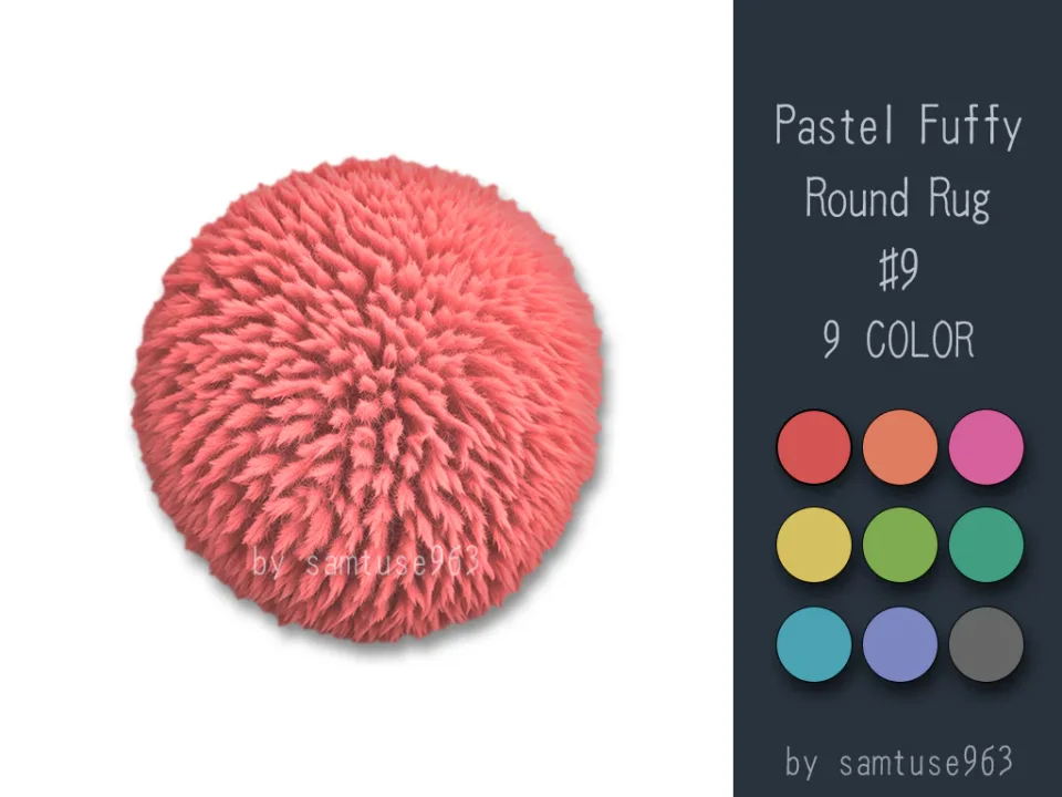 Pastel Fluffy Round Dance Rug #9 Samtuse963