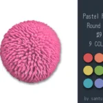 Pastel Fluffy Round Dance Rug #9 Samtuse963