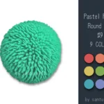 Pastel Fluffy Round Dance Rug #9 Samtuse963