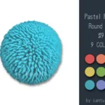 Pastel Fluffy Round Dance Rug #9 Samtuse963