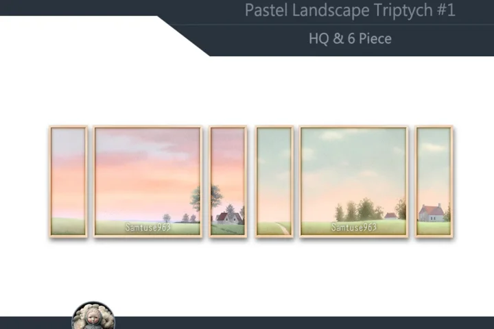 HQ Pastel Landscape Triptych #1 Sellable Extra E Samtuse963