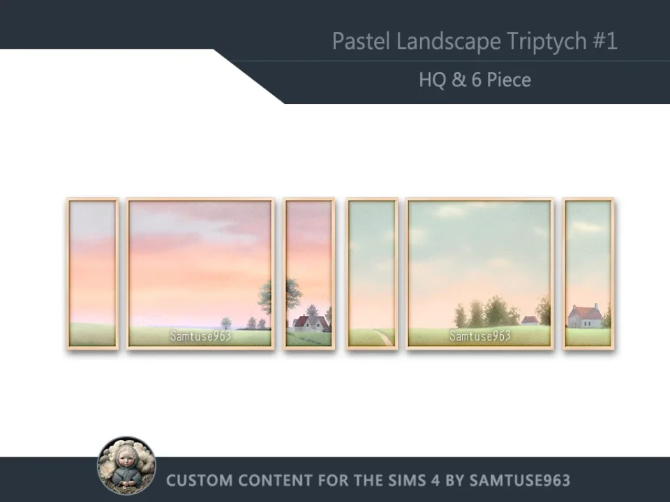 HQ Pastel Landscape Triptych #1 Sellable Extra E Samtuse963