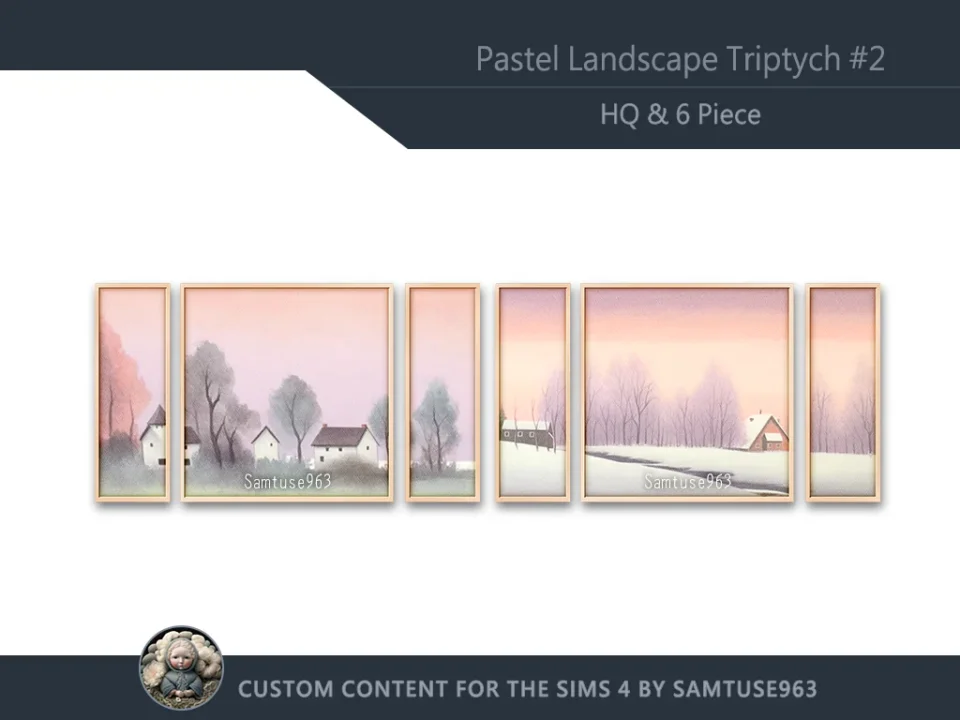 HQ Pastel Landscape Triptych #2 Sellable Extra E Samtuse963