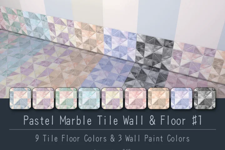 Pastel Marble Tile Wall & Floor Kit #1 Samtuse963