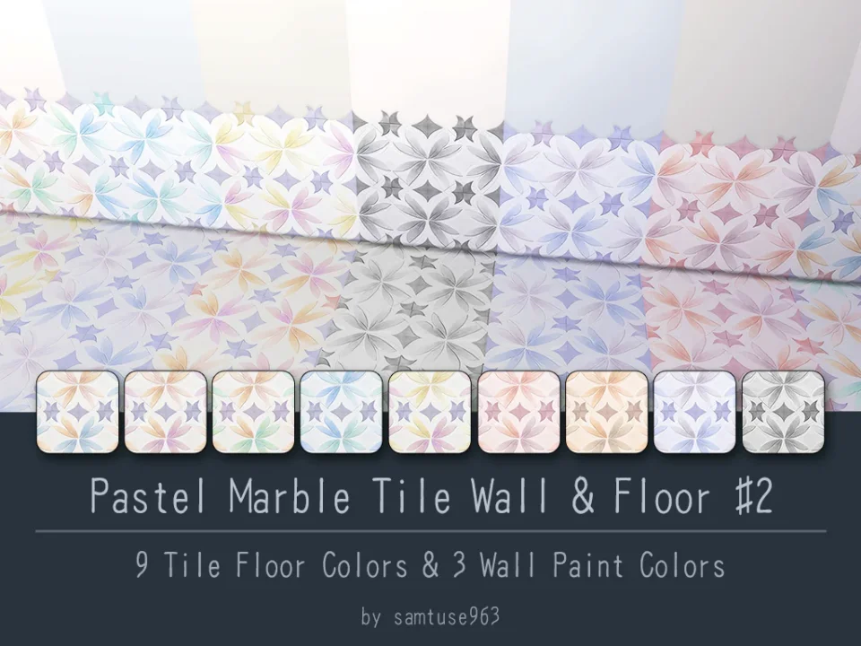 Pastel Marble Tile Wall & Floor Kit #2 Samtuse963