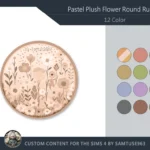 Pastel Plush Flower Round Dance Rug #1 Samtuse963