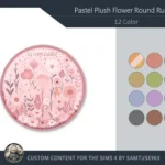 Pastel Plush Flower Round Dance Rug #1 Samtuse963