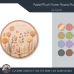 Pastel Plush Flower Round Dance Rug #3 Samtuse963