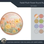 Pastel Plush Flower Round Dance Rug #4 Samtuse963