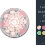 Pastel Flower Round Dance Rug #1 Samtuse963